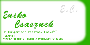 eniko csasznek business card